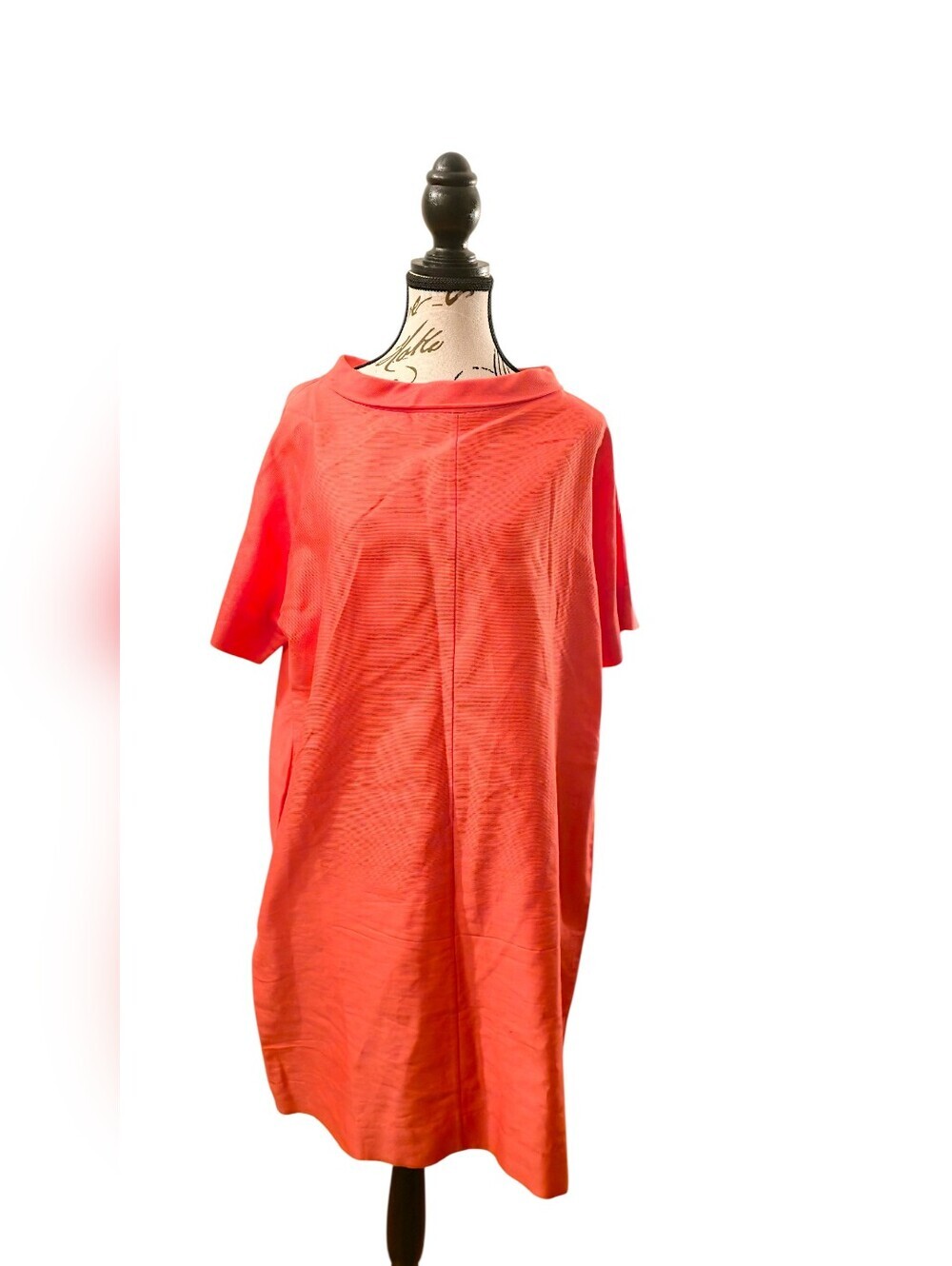 COS Ribbed Knit Top in Coral Orange
